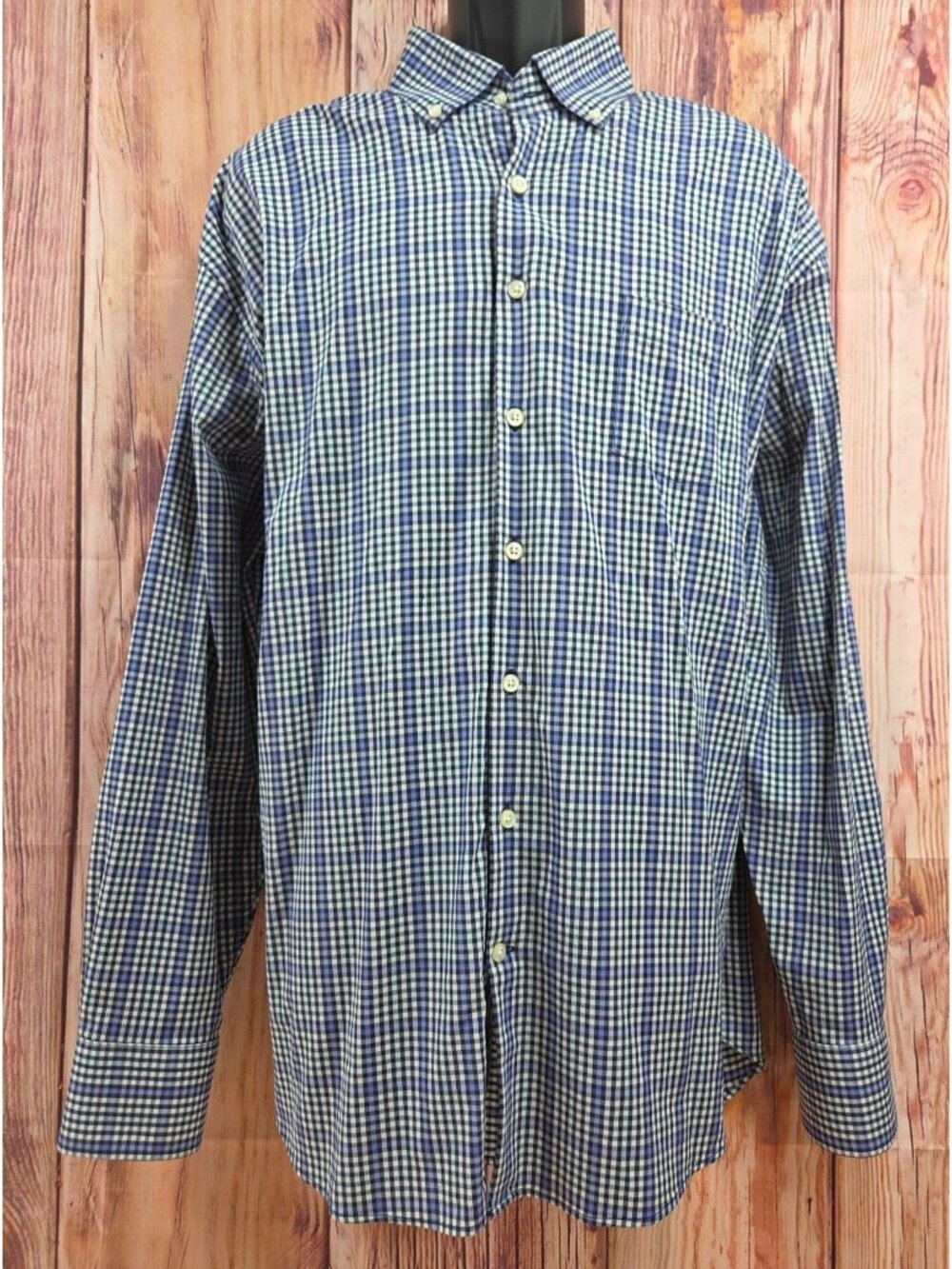 Peter Millar Men Blue Check Performance Shirt XXL Summer Comfort